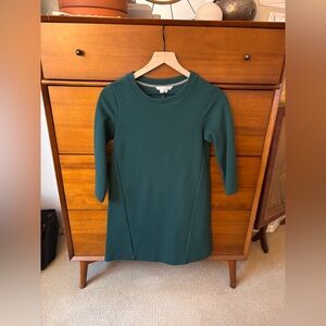 Women’s Boden Shift Dress Green 3/4 Sleeve 2P